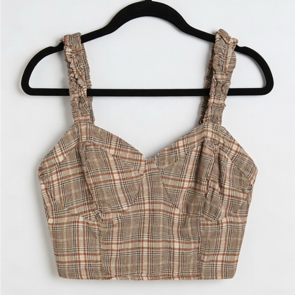 Plaid Brown Women's Top